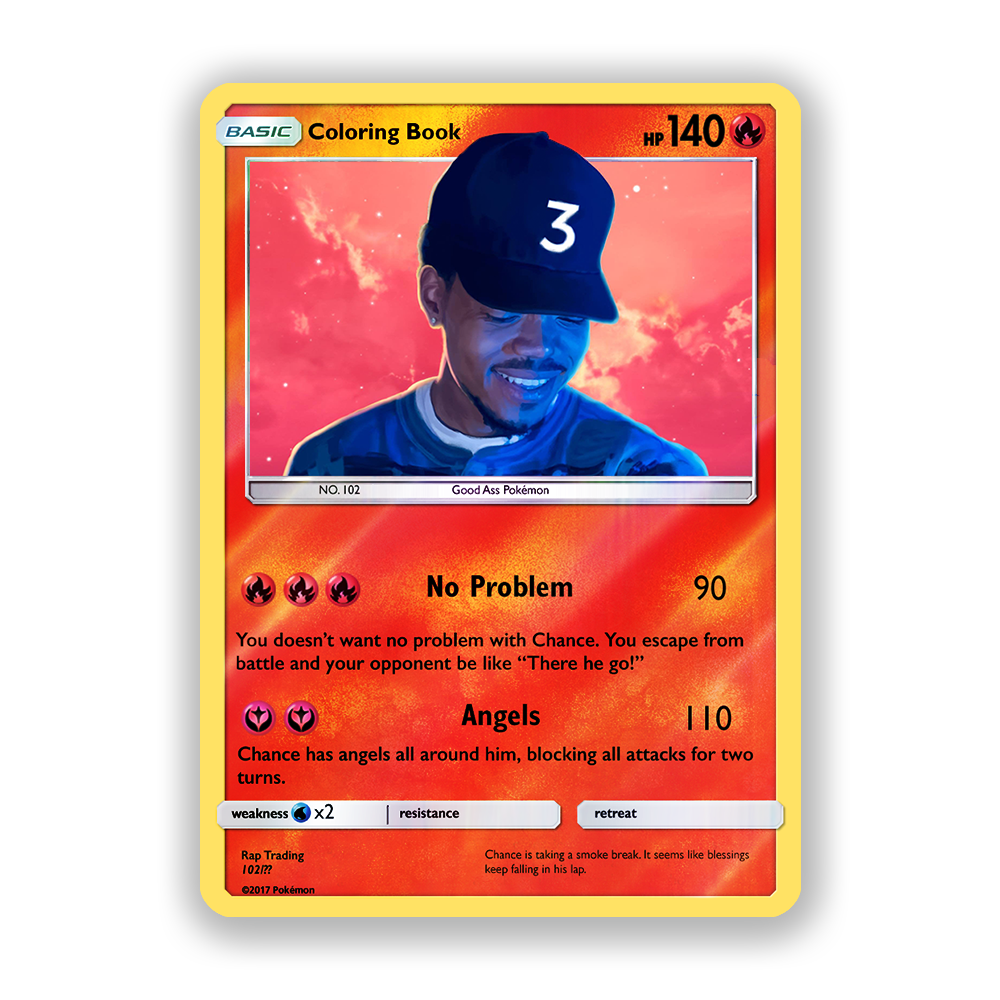 Chance The Rapper Coloring Book Holographic Pokémon Card