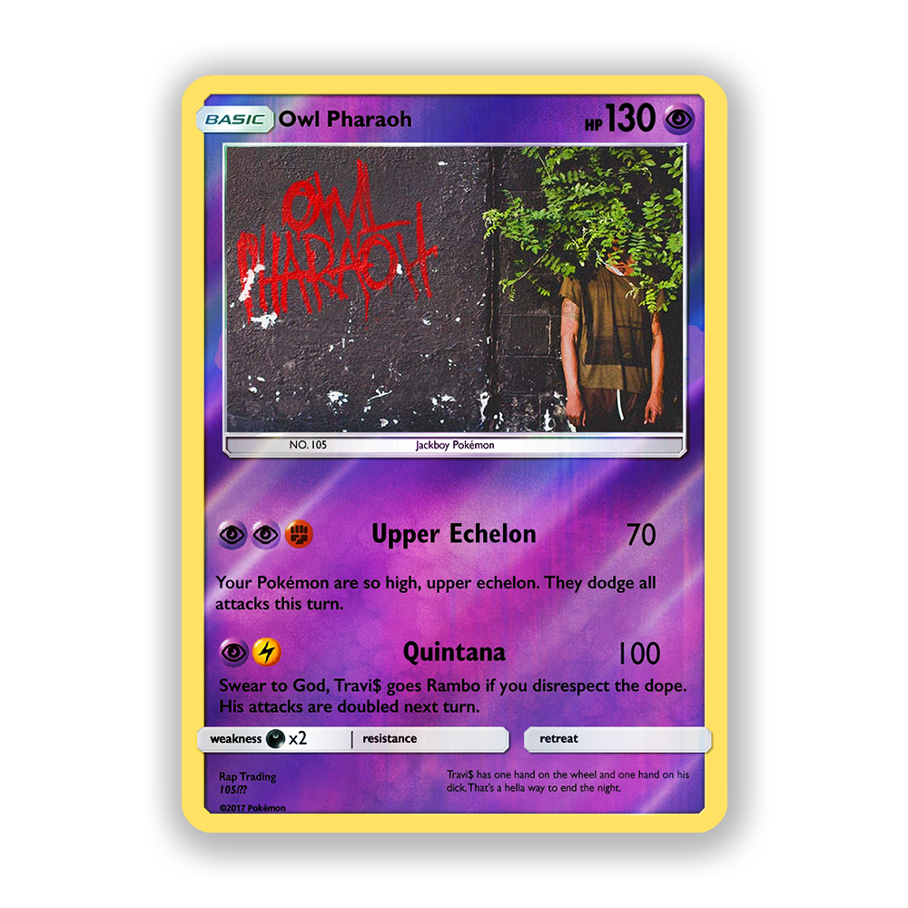 Travis Scott Owl Pharaoh Holographic Pokémon Card