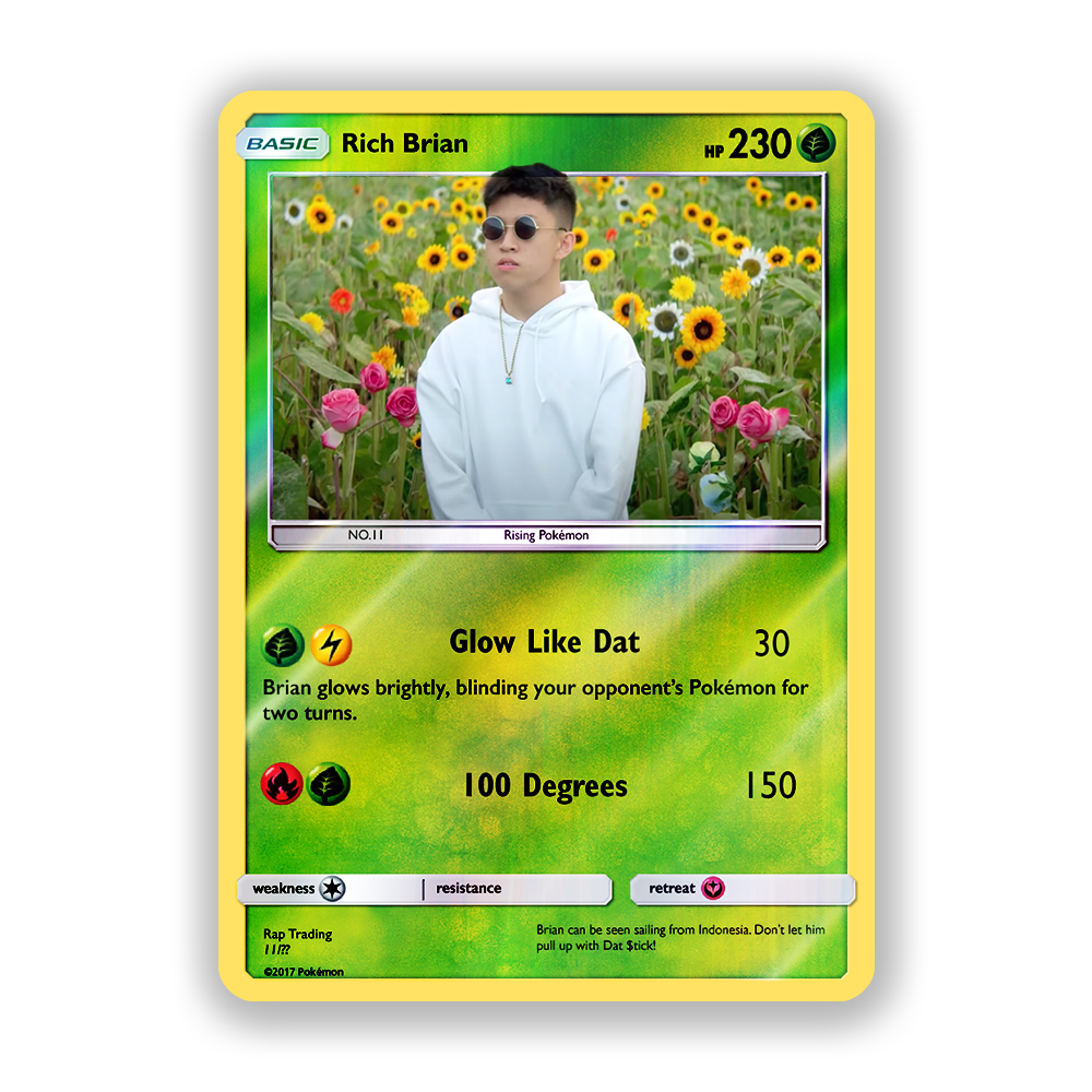 Rich Brian Holographic Pokémon Card