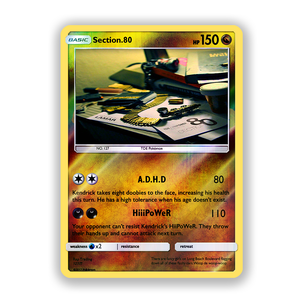 Kendrick Lamar Section 80 Pokémon Card