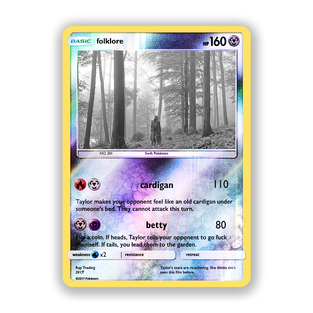 Taylor Swift Folklore Pokémon Card