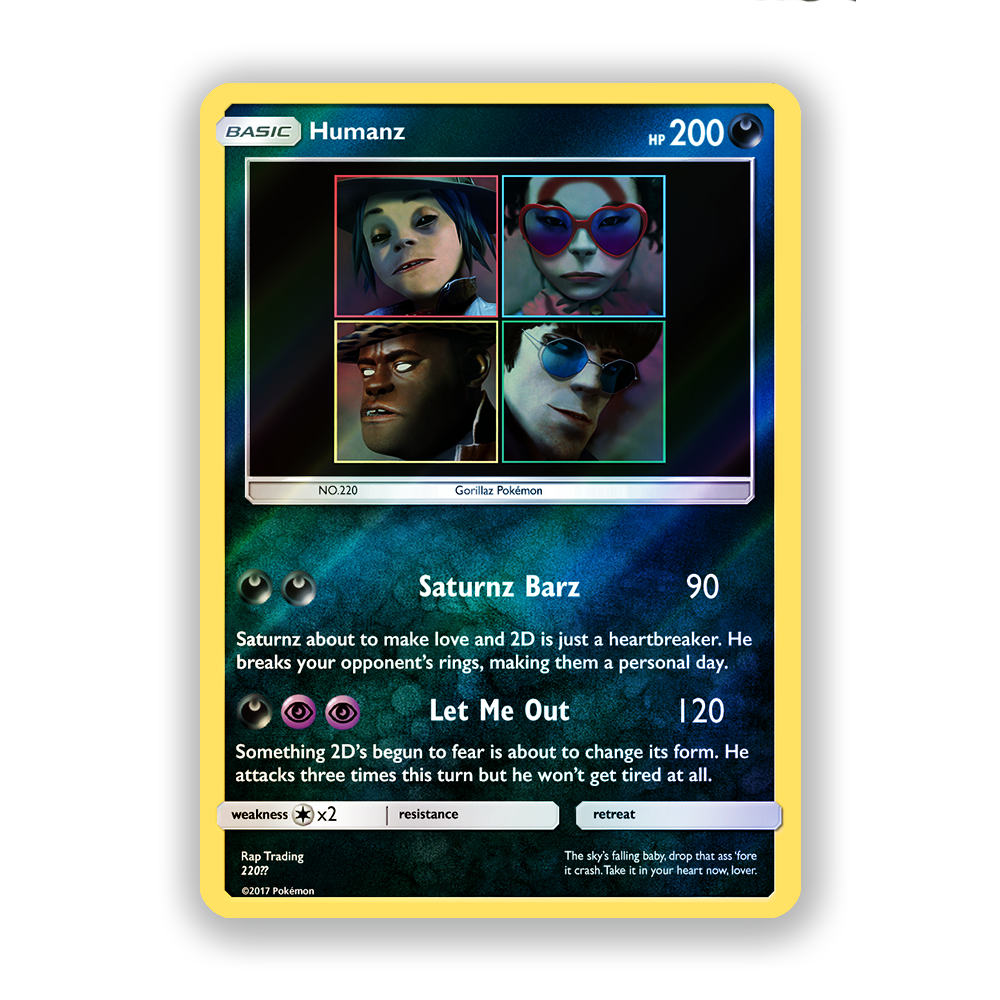 Gorillaz Humanz Pokémon Card