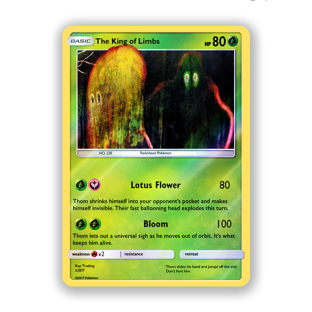 Radiohead The King Of Limbs Pokémon Card