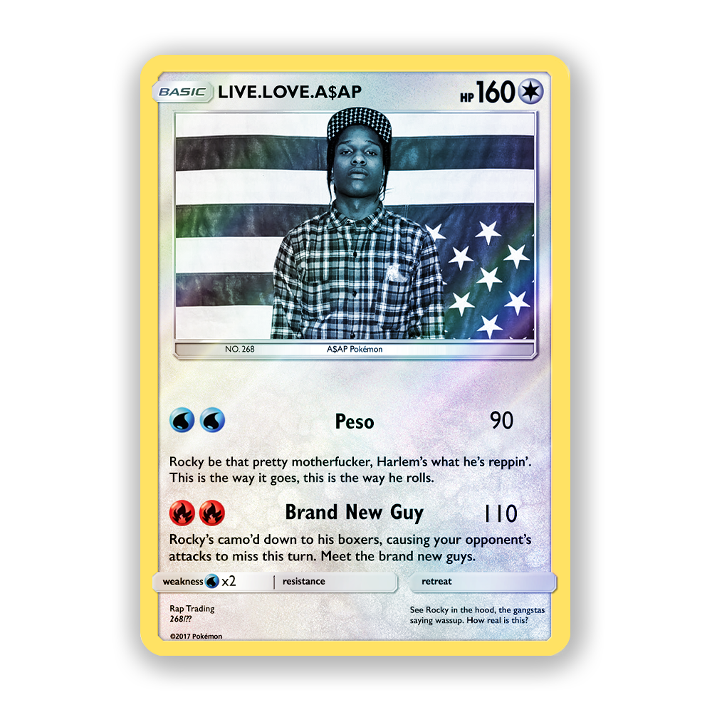 A$AP Rocky LIVE LOVE A$AP Holographic Pokémon Card
