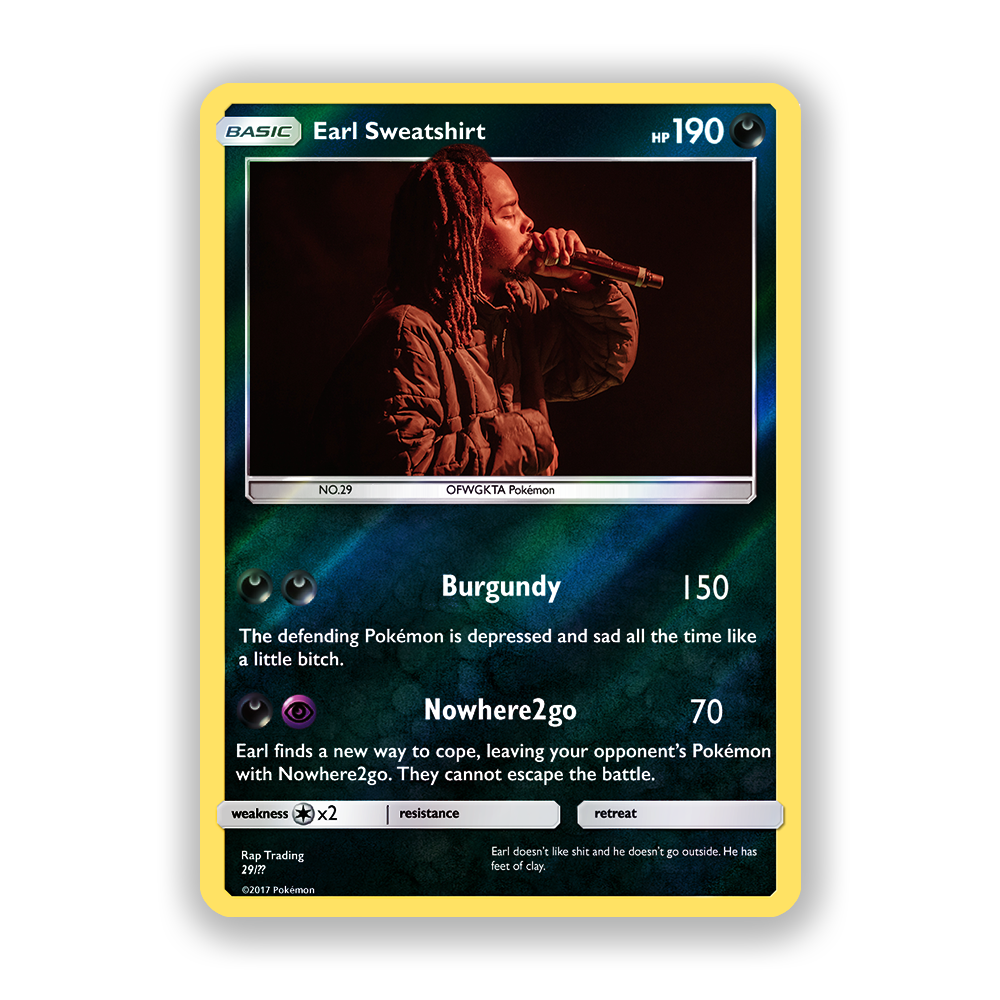 Earl Sweatshirt Holographic Pokémon Card