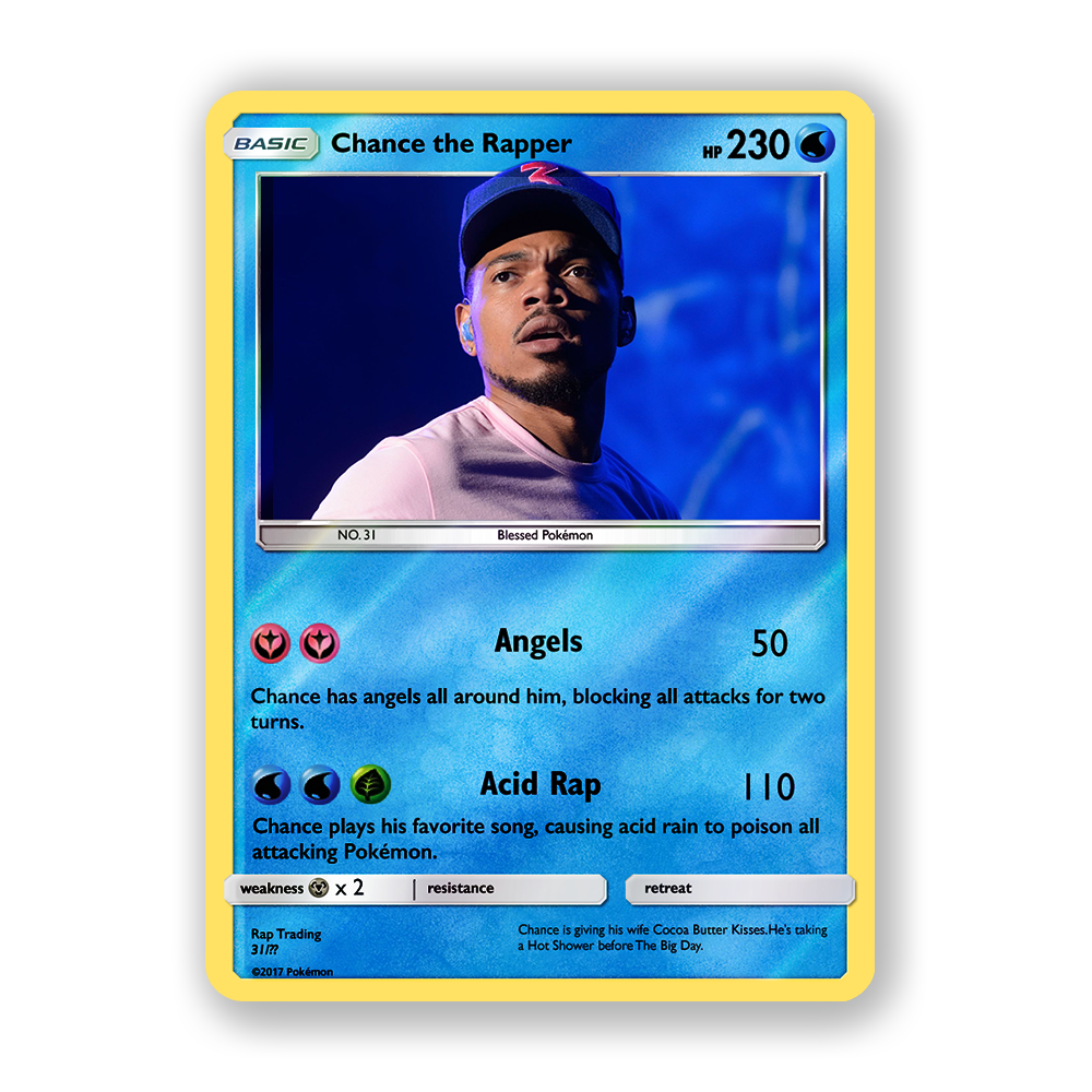 Chance The Rapper Holographic Pokémon Card