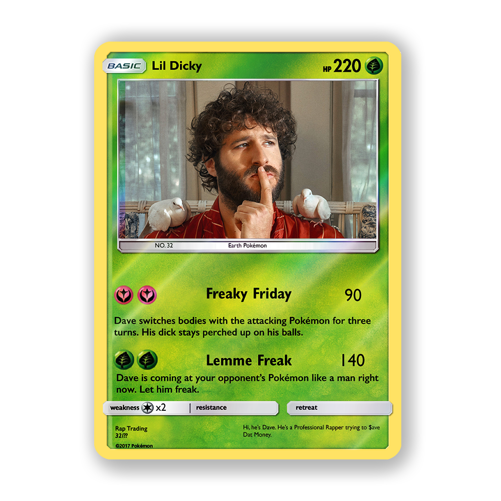 Lil Dicky Holographic Pokémon Card