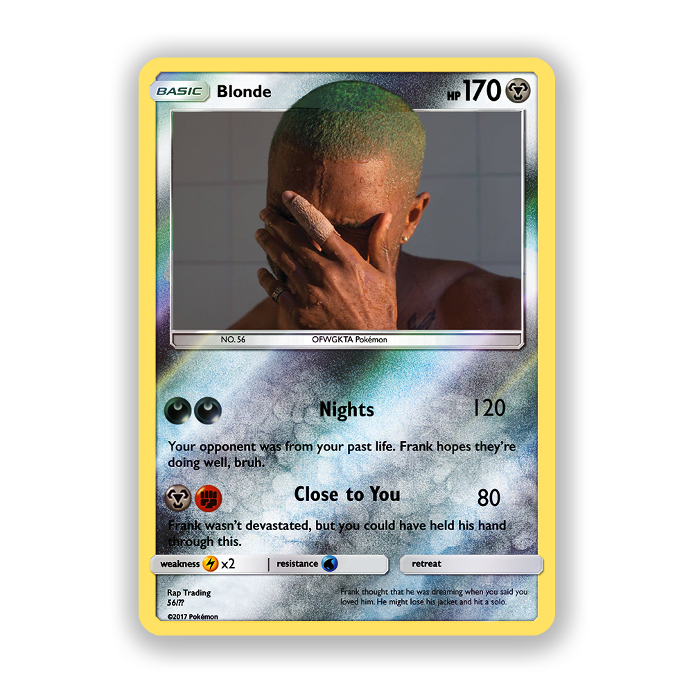 Frank Ocean Blonde Holographic Pokémon Card