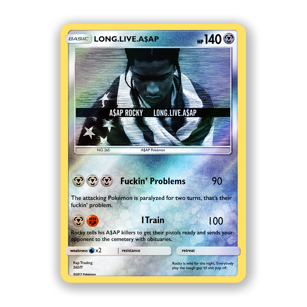 A$AP Rocky LONG LIVE A$AP Holographic Pokémon Card