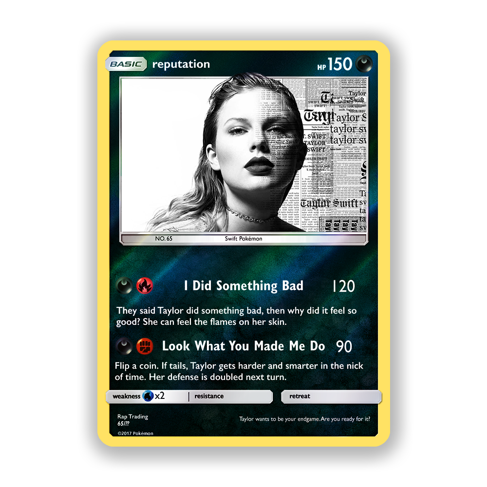 Taylor Swift Reputation Holographic Pokémon Card