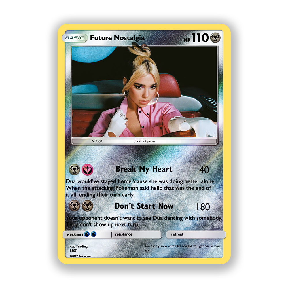 Dua Lipa Holographic Pokémon Card