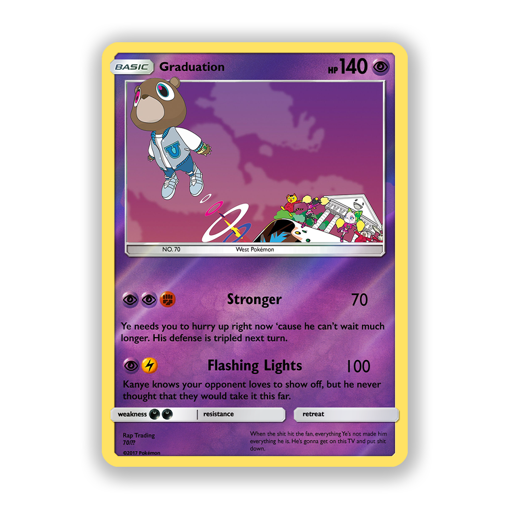 Kanye West Graduation Holographic Pokémon Card