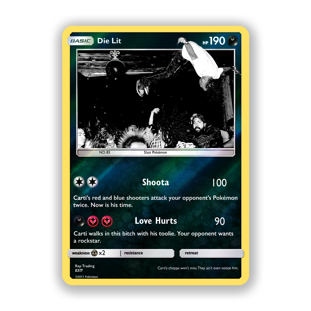 Playboi Carti Die Lit Holographic Pokémon Card