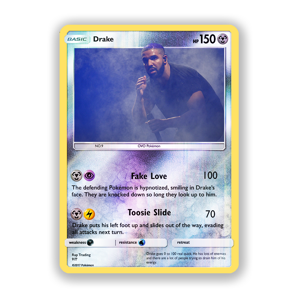 Drake Holographic Pokémon Card