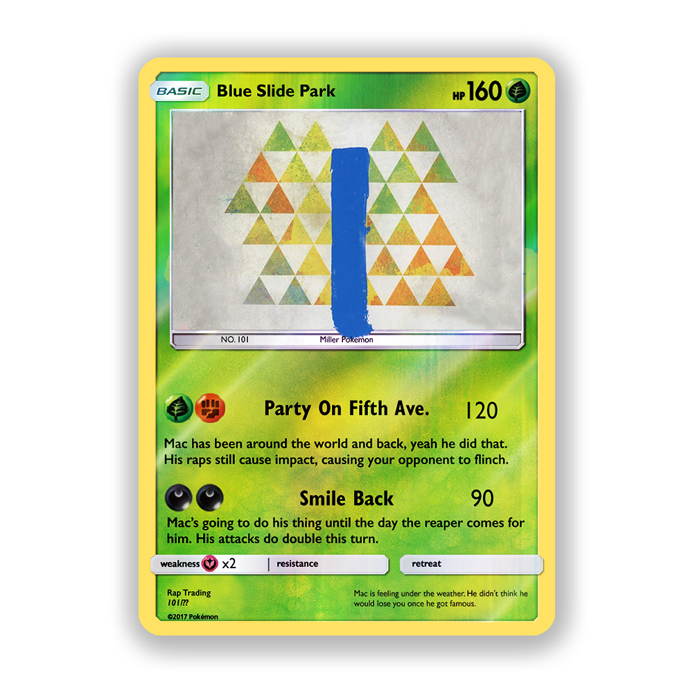 Mac Miller Blue Slide Park Holographic Pokémon Card