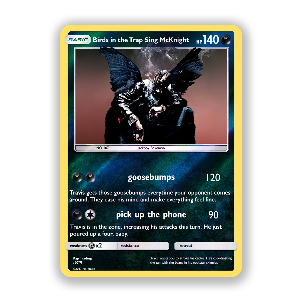Travis Scott Birds In The Trap Sing McKnight Holographic Pokémon Card