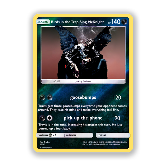 Travis Scott Birds In The Trap Sing McKnight Holographic Pokémon Card