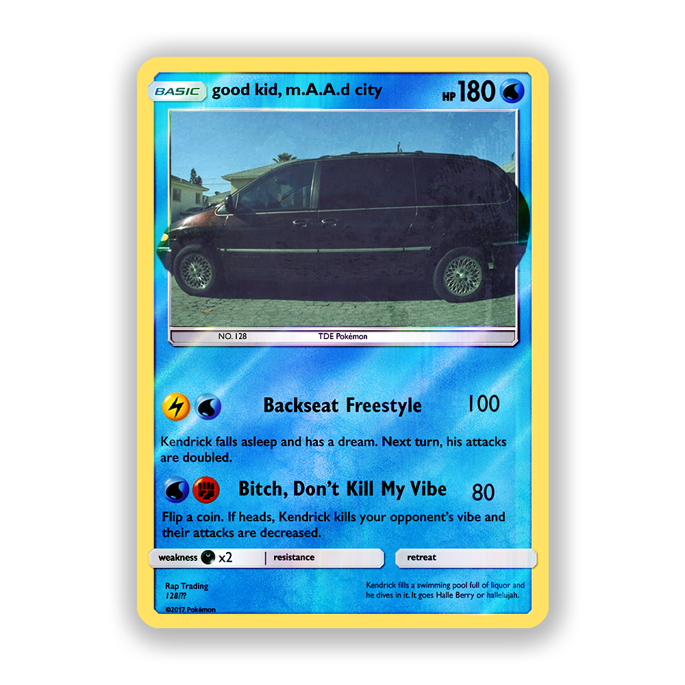 Kendrick Lamar good kid, m.A.A.d city Pokémon Card