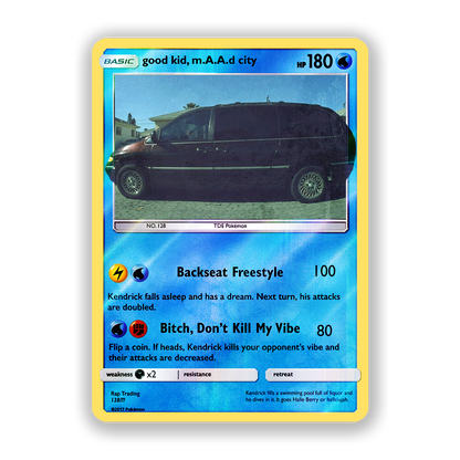 Kendrick Lamar good kid, m.A.A.d city Pokémon Card