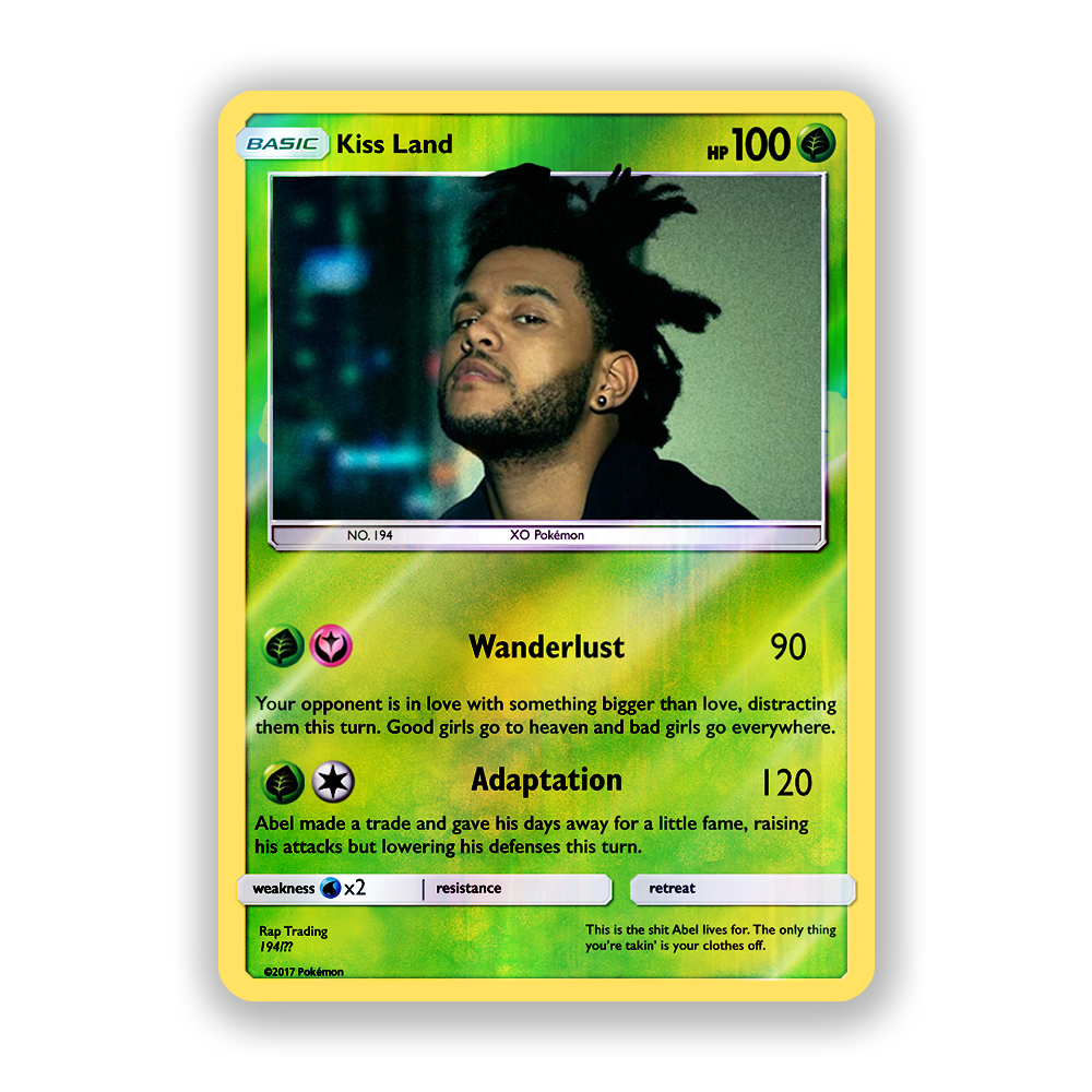 The Weeknd Kiss Land Pokémon Card