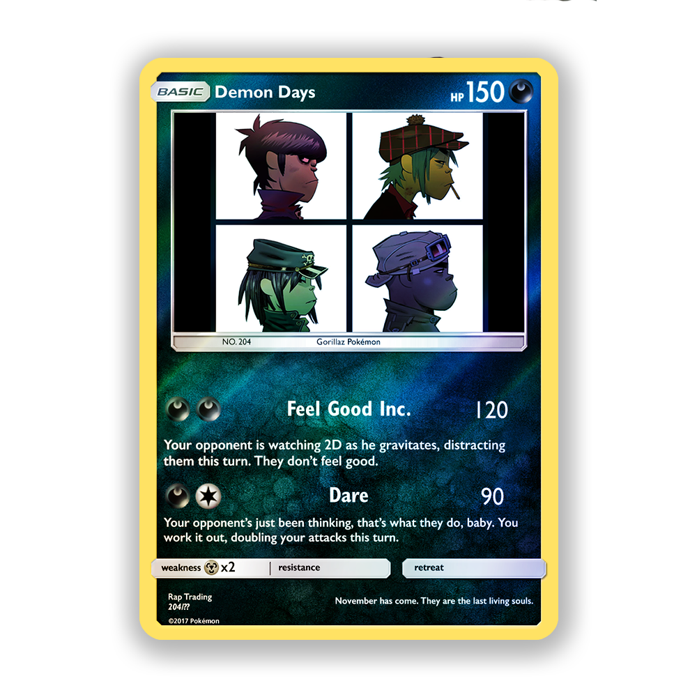 Gorillaz Demon Days Pokémon Card