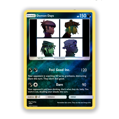 Gorillaz Demon Days Pokémon Card