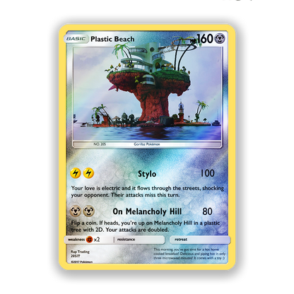 Gorillaz Plastic Beach Pokémon Card
