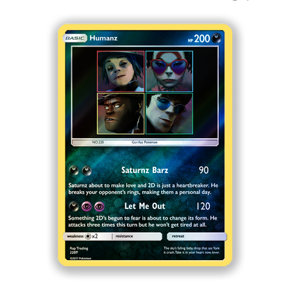 Gorillaz Humanz Pokémon Card
