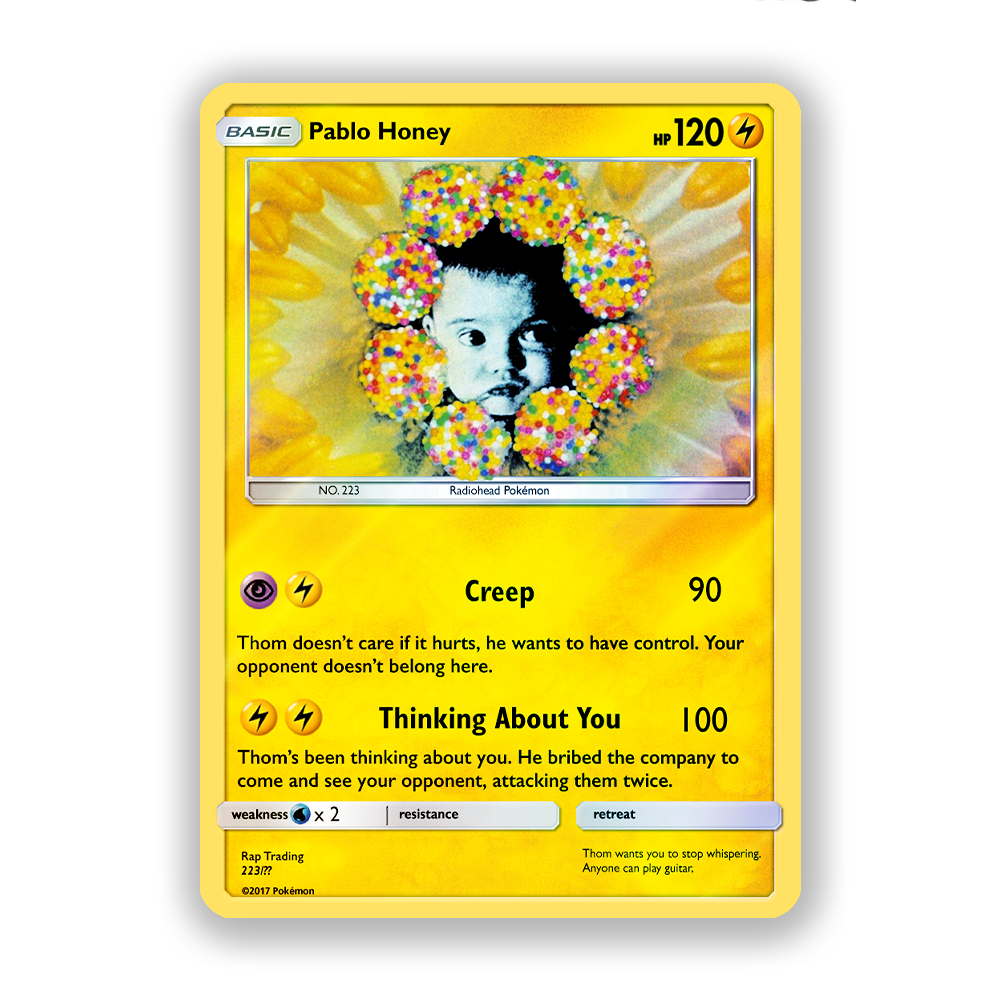Radiohead Pablo Honey Pokémon Card