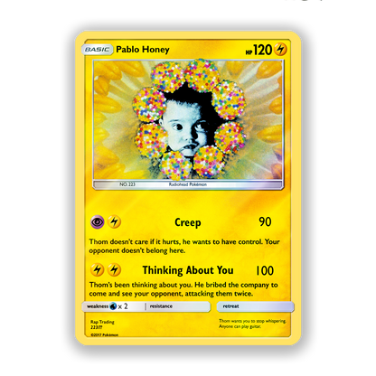 Radiohead Pablo Honey Pokémon Card