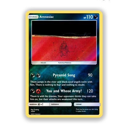 Radiohead Amnesiac Pokémon Card