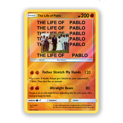 Kanye The Life Of Pablo (Album) Pokémon Card