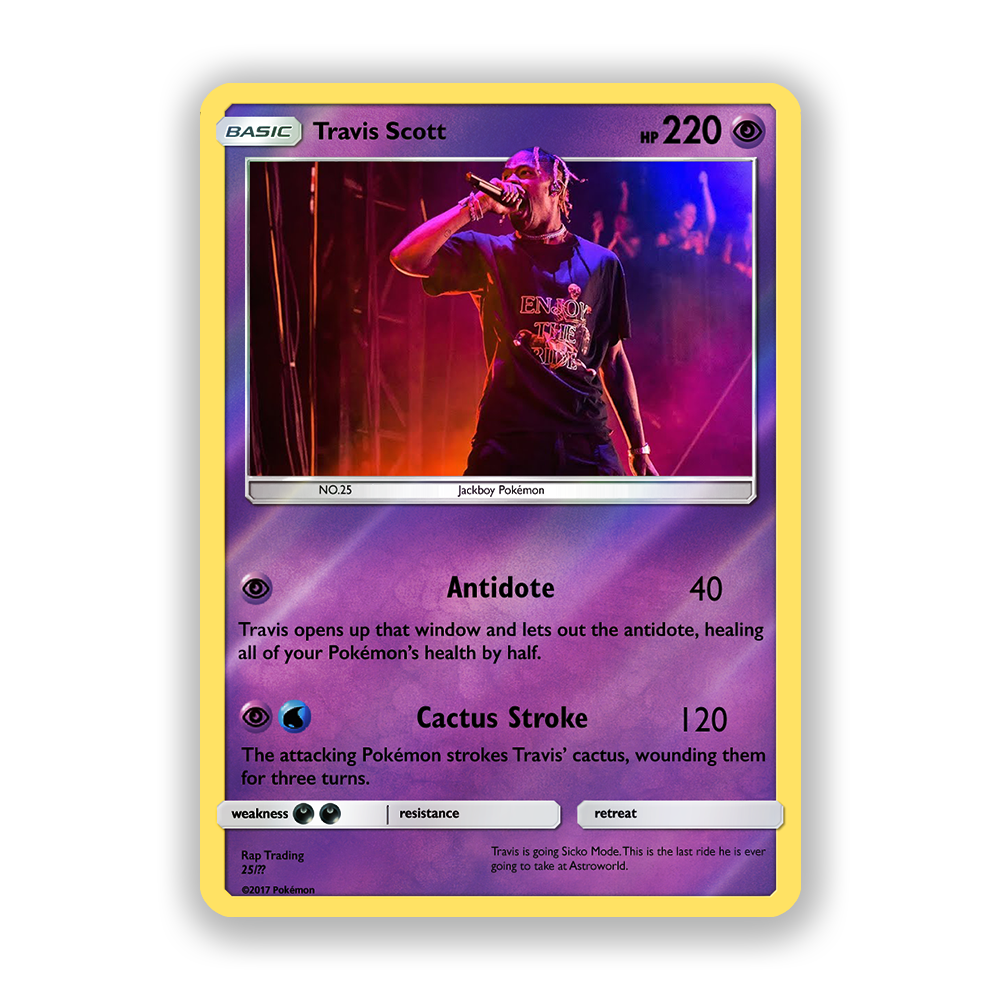 Travis Scott Holographic Pokémon Card