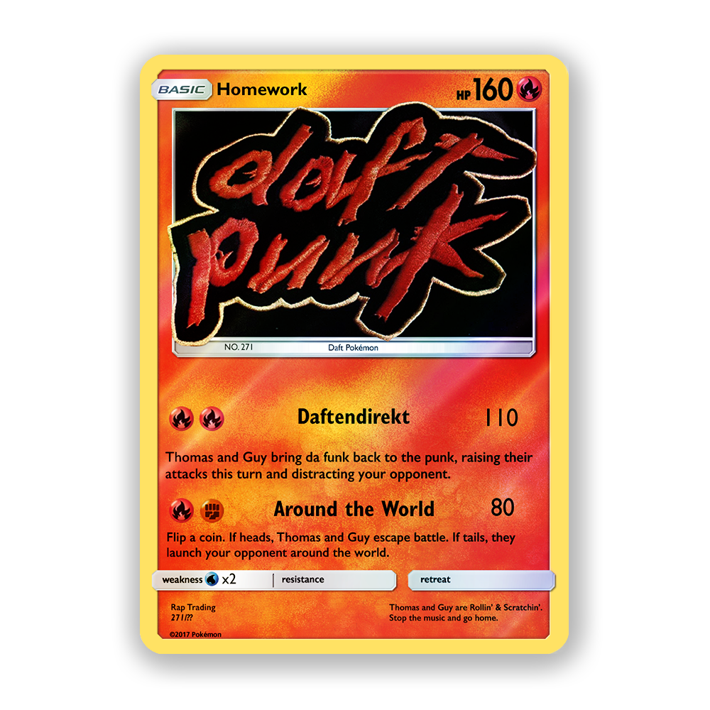 Daft Punk Homework Holographic Pokémon Card