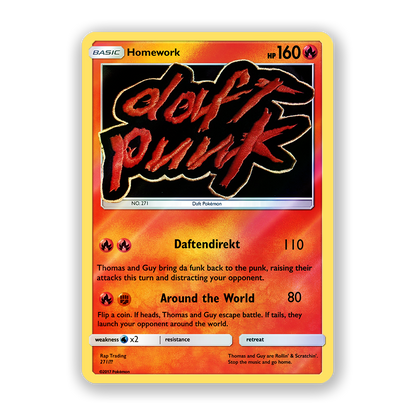 Daft Punk Homework Holographic Pokémon Card
