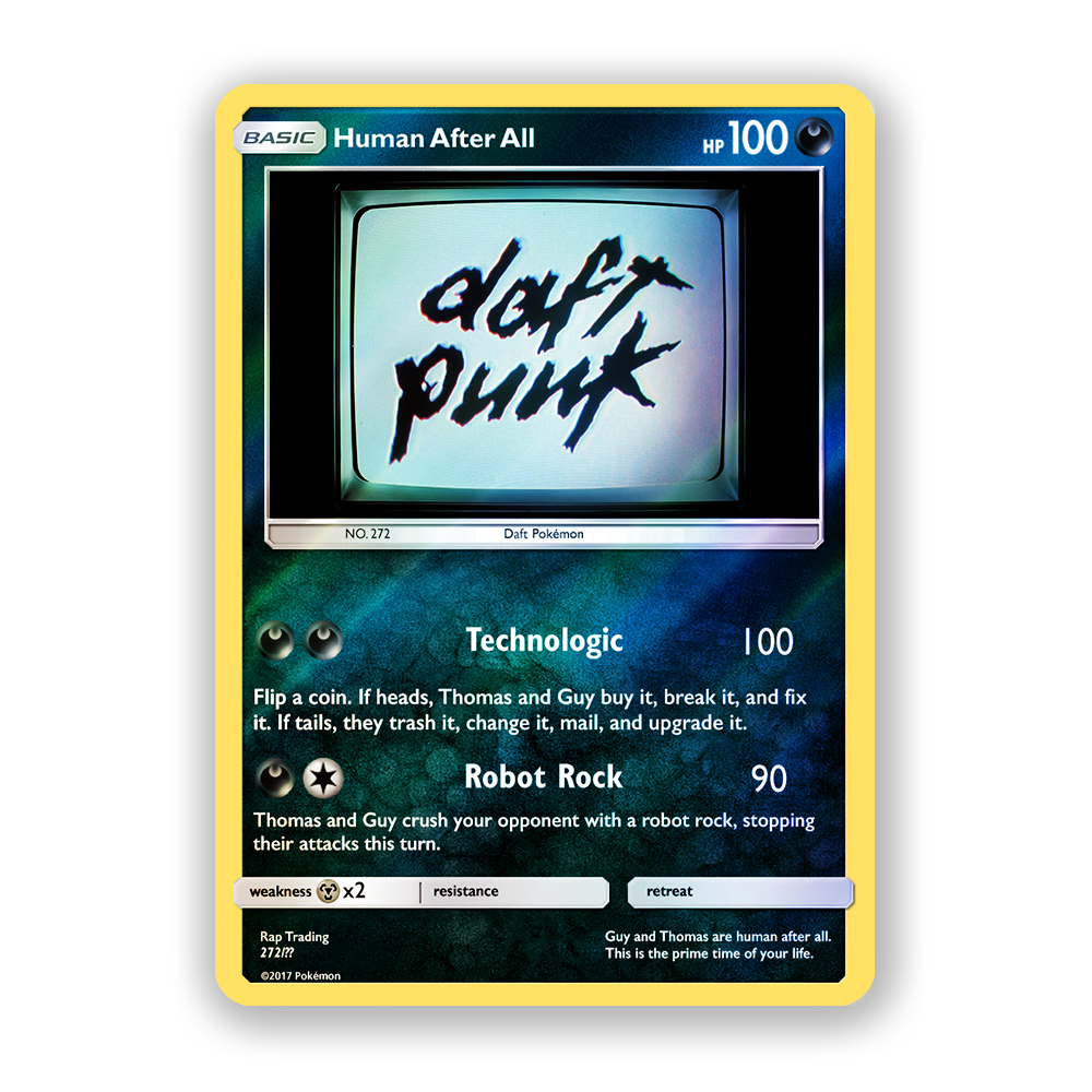 Daft Punk Human After All Holographic Pokémon Card