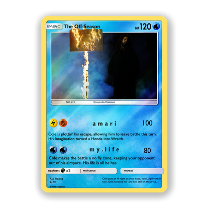 J. Cole The Off Season Holographic Pokémon Card