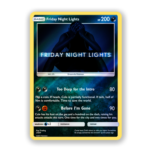 J. Cole Friday Night Lights Holographic Pokémon Card