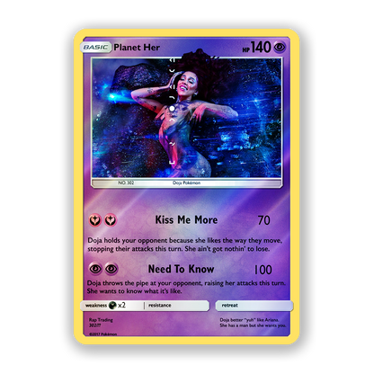 Doja Cat Planet Her Holographic Pokémon Card