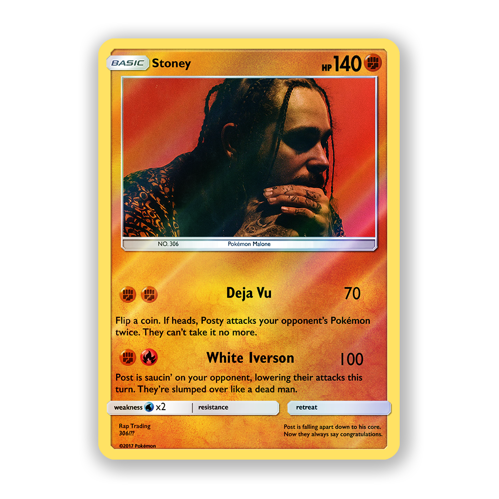 Post Malone Stoney Holographic Pokémon Card