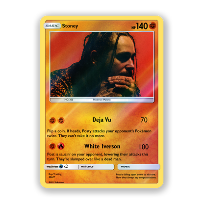 Post Malone Stoney Holographic Pokémon Card