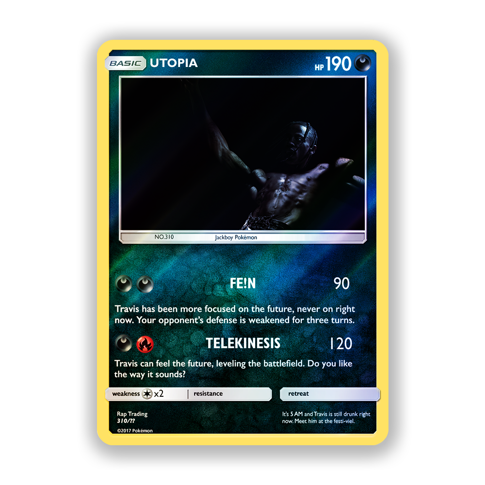 Travis Scott UTOPIA Holographic Pokémon Card