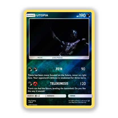 Travis Scott UTOPIA Holographic Pokémon Card