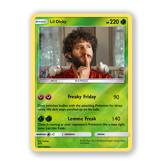 Lil Dicky Holographic Pokémon Card