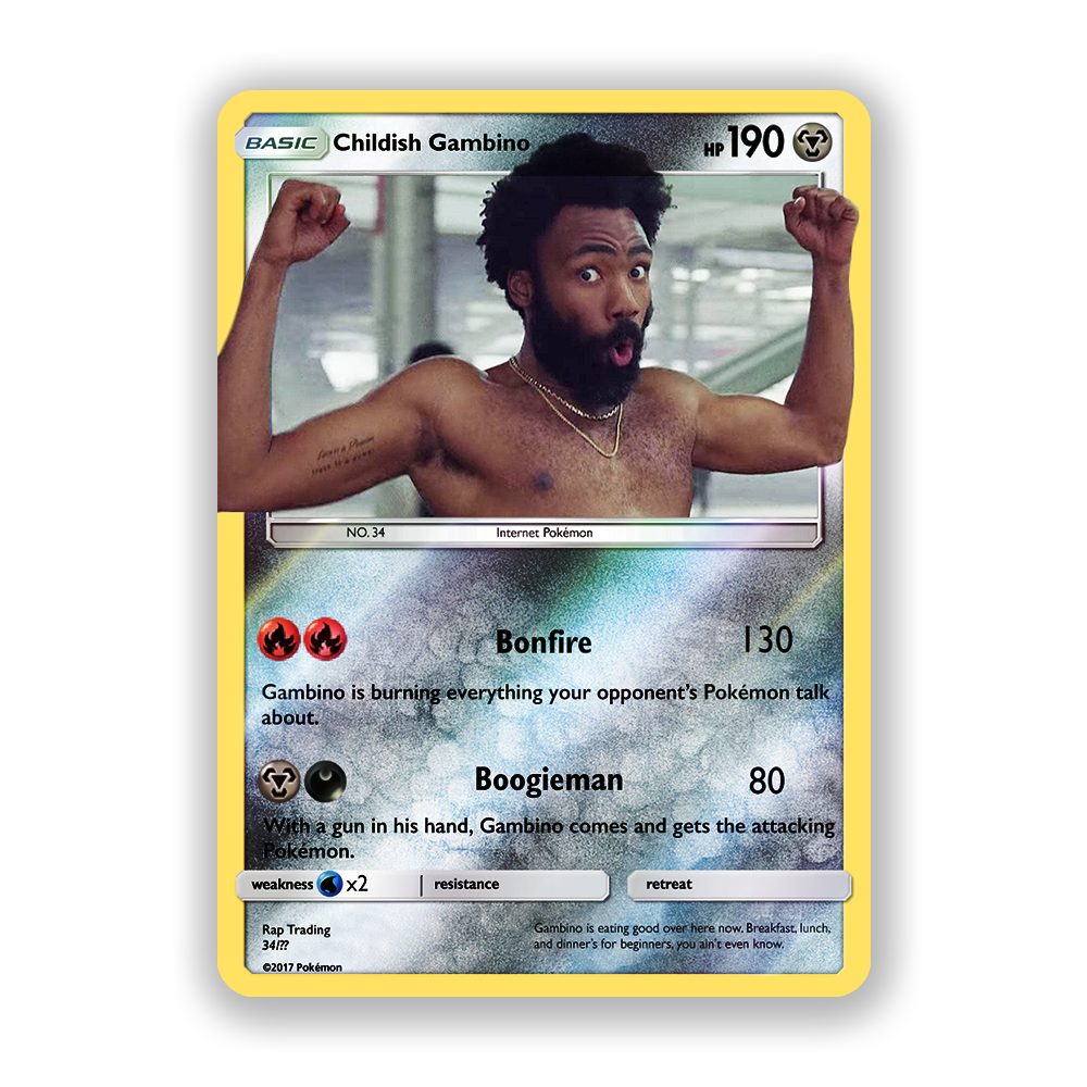 Childish Gambino Holographic Pokémon Card