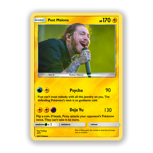 Post Malone Holographic Pokémon Card
