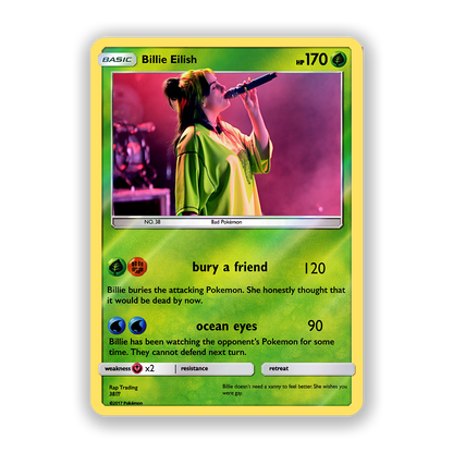 Billie Eilish Holographic Pokémon Card
