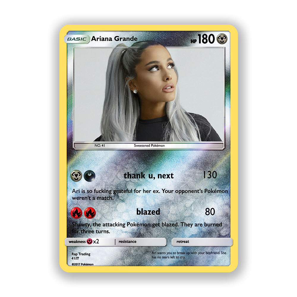 Ariana Grande Holographic Pokémon Card