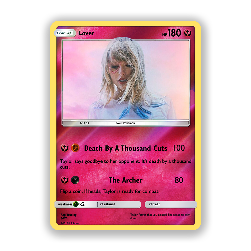 Taylor Swift Lover Holographic Pokémon Card