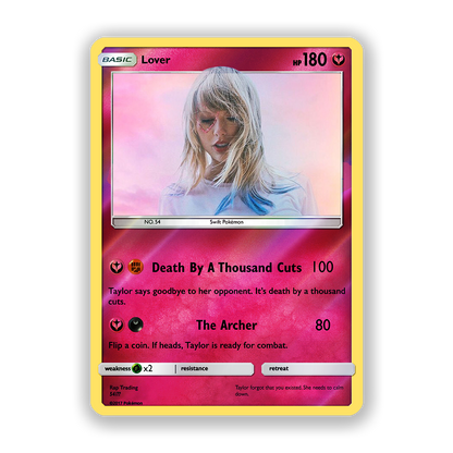 Taylor Swift Lover Holographic Pokémon Card